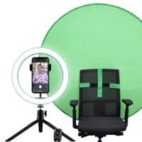 Комплект для стрімінгу Trust Maku+ 2-in-1 Streaming Kit, зелений фон та кільцева лампа