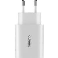 Зарядное устройство Globex 1xUSB + 1xUSB-C 30W FastPower white (30WAC)