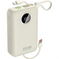 УМБ Dudao 20000 мАч K14+ 22,5 Вт PD, QC USB-A, USB-C вход/выход, со встроенными кабелями USB-C/Lightning, белый