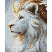Картина по номерам Santi алмазная мозаика "Белый лев", 40*50см на подрамнике (956065)
