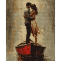 Картина по номерам Santi алмазная мозаика "Двое в лодке", 40*50см на подрамнике (956064)