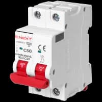 Модульный автоматический выключатель Enext e.mcb.stand.60.2.C50, 2р, 50А, C, 6кАEnext e.mcb.stand.60.2.C50, 2р, 50А, C, 6кА