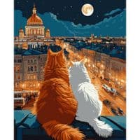 Картина по номерам Santi Кошки на крыше 40х50 см LED подсветка (956646)