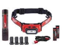 Ліхтар світлодіодний акумуляторний Milwaukee L4 FMHL2LED-302 4В 2х3А·год  налобний 600лм+ручний 800лм ЗП 0.23кг