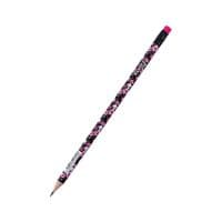 Олівець графітний Axent Floral Black круглий, з гумкою, НВ (9009/36-14-A)