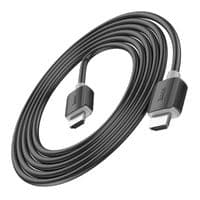 Кабель HOCO HDMI-HDMI 4Kx2K Ultra HD, 2m, v2,0, круглий Black, конектор Black, Blister