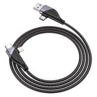 Кабель HOCO U95 4 in 1 USB+Type-C/Iphone+Type-C, 2A, длина 1.2м, Black, Box