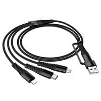 Кабель HOCO X123 USB-1 3 in 1 Micro/Iphone/Type-C, 2A, длина 1м, Black, Box
