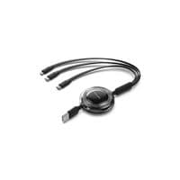 Дата кабеля USB 2.0 AM на 2xUSB-C + Lightning 1.0m 3.5A выдвижной Vention (TRJBBE)