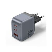 Зарядное устройство Vention 2xUSB-C PD70W + 1xUSB QC3.0 22.5W GaN gray (FEXH0-EU)