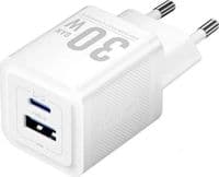Зарядное устройство Vention 1xUSB-C PD30W + 1xUSB QC3.0 30W GaN + cable USB-C to USB-C 1.0m white (TZ-FEQW0-EU-01)