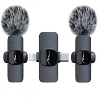 Бездротовий петличний мікрофон Media-Tech USB-C/Lightning 2-Pack Micro-Mic Duo MT416  Black