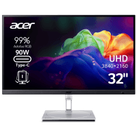 Монитор TFT ACER 27" PE270KL1smiqpruzx (UM.HP0EE.101) IPS 4K 72Hz HDMI DP USB-C Pivot USB hub MM Silver