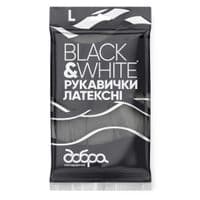 Рукавички господарські Добра Господарочка Black&White Латексні Розмір М (4820086523806)