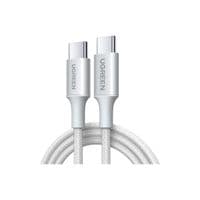 Дата кабеля USB-C to USB-C 2.0m PD100W 5A braided L502 white Ugreen (35221)