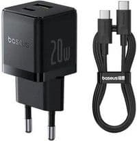 Зарядное устройство Baseus 1xUSB-C PD20W + 1xUSB + cable USB-C to USB-C white (P10111608113-01)