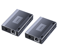 Активный VEGGIEG V-HE120 HDMI 2*1 конвертер 60m, HDMI 1080P, LAN CAT 5E/6At, Grey, Box
