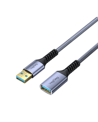 Кабель VEGGIEG V-U348, AM/AF, USB3.0, Gray, длина 2м, Box