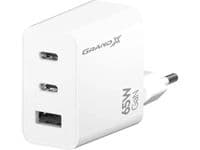 Зарядное устройство Grand-X 2xUSB-C + 1xUSB 65W PD3.0 QC4.0 AFC SCP FCP white (CH-990W)
