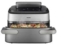 Мультипіч Philips Ovi Dual SteamFry 2750Вт, чаша-3+6л, сенсорне управл., 8 авто. програм,  пластик/метал, сірий