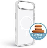 Чохол до мобільного телефона Armorstandart Unit MagCase Apple iPhone 17 Air Clear Silver + Orange Button Set (ARM90583)