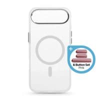 Чохол до мобільного телефона Armorstandart Unit MagCase Apple iPhone 17 Air Clear Silver + Pink Button Set (ARM90584)