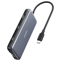 Кабель ANKER PowerExpand 8-in-1 - PD in 100W/HDMI/2xUSB-A/USB-C 10Gbps/LAN/SD (Black) USB-концентратор (хаб)