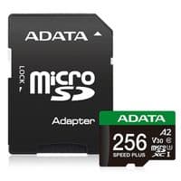Карта памяти microSDXC (UHS-1 U3) A-DATA SPEED PLUS 256Gb Class 10 V30 A2 (R-180Mb/s W160Mb/s) (adapter SD)