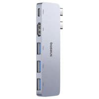 USB-хаб Baseus UltraJoy Series 5-портовий концентратор, колір «сірий космос» (USB-C*2 на USB-C 40 Гбіт/с*1 + HDMI 4K@30 Гц*1 + USB 3.0*3)