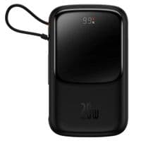 Зовнішній акумулятор Baseus Qpow Pro Digital Display Fast Charge 10000mAh 20W (Type-C cable) Black