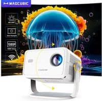 Проектор Magcubic L018, White, LED, WiFi 6 / Bluetooth 5.2, 1920x1080, 650 Лм, 20 000:1, автоматична корекція, 3 Вт, Allwinner H713 (4 ядра), 1Gb / 8Gb, HDMI / USB 2.0 / 3.5 мм, Android 11, Aero пульт ДК