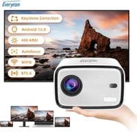 Проектор Everycom H5 Pro, White, LED, WiFi 6/Bluetooth 5.0, 1920x1080, 400 Лм, 2000:1, автоматическая коррекция, 5 Вт, HiSilicon 352 (4 ядра), 1Gb/32Gb, Lan, HDMI/USB 2. ДК