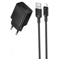 Мережевий зарядний пристрій BOROFONE BAS71A Source single-port charger set(iP) Black