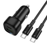 Автомобільний зарядний пристрій BOROFONE BZ34B Cloud PD38W(1C1A) car charger set(C to C) Black