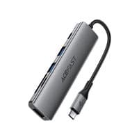 Док-станція ACEFAST J18 USB-C 6-в-1 HUB, металево-сіра