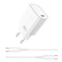 Зарядний пристрій WIWU 20W Essen GaN Fast Charger+ Cable Combo Wi-G007 C-C EU White