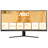 Монiтор TFT AOC 34" CU34B3E 21:9 VA Curved WQHD 120Hz HDMI DP Black