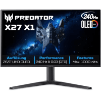 Монітор ігровий 4K QD-OLED 26,5",3840*2160,240 Гц  X27X1BMIIPPRUZX