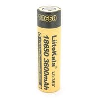 Аккумулятор 18650 Li-Ion LiitoKala Lii-36S+, 3600mAh, 3.7V (2.75-4.2V), 65.5mm x 18.5mm, , Black / Yelow