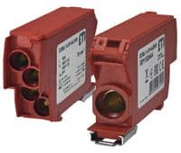 Блок розподільний EDBJ-1x70-4x25/R (192A, 1000V AC/1500V DC, IN: 1x70, OUT: 4x25, червоний)
