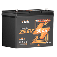 Аккумуляторная батарея Li-TIME LiFePO4 25.6V 50Ач 1280Wh Bluetooth 5.0, 6000Cycles, BMS50A, &amp;le;40m&amp;Omega;, IP65, L206*B168*H211 mm, 9.6 kg