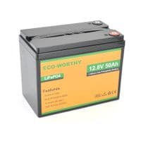 Аккумуляторная батарея Eco-Worthy LiFePO4 12,8V 50Ah,(50 / 50A), 0&amp;deg;C до 60&amp;deg;C, винт M8, 233х135х215 мм. 6.4 кг