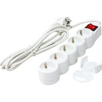 Фільтр мережевий GTL ES05K, 5 розеток, 5 м, White, 10А, до 2.3 кВт, вимикач, заземлення, 3x0.75 мм² (GTL-XH-ES05K-5W)