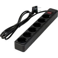 Фільтр мережевий GTL ED06K, 6 розеток, 1.8 м, Black, 10А, до 2.3 кВт, вимикач, заземлення, 3x0.75 мм² (GTL-XH-ED06K-1.8B)
