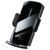 Універсальний автотримач ColorWay FlameGrip, автозажим, Wireless Charger 15W Black (CW-CHAW070Q-BK)