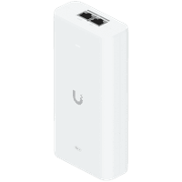 Ubiquiti UniFi 10G PoE+++ Adapter (90W), can power UniFi PoE+++ devices, reduce dependency on PoE switch power, and provide a Multi-Gigabit LAN connection, Contains RJ45 data input, AC cable with earth ground, and PoE+++ output