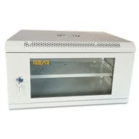Шкаф настенный GEAR 6U 19" 600x450x350 мм, + полка 19", grey (GWMSN-6U-600-450G)