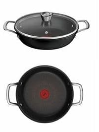 Сотейник Tefal Excellence+, с крышкой, 24см, алюминий, стекло, бакелит, черный