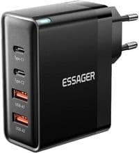 Зарядний пристрій Essager ECT2CA-QYB01-Z ESSAGER (COLOR BOX) QUYA 100W travel charger 2C2A Black
