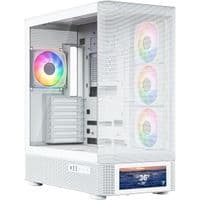 Корпус Modecom VOLCANO AQ500 ARGB MIDI FRONT LCD 6,2”, 4x120mm fans WHITE без БЖ ATX